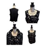Damee Mest Floral Rosette Sequins 2pc Jacket Blouse Black Silver Size 1XL Formal Photo 10