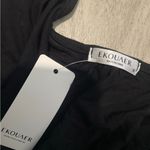 Ekouaer Chic Black Short Sleeve Tee Photo 1