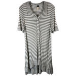 Free People We the Small Tunic Striped Henley Top Gray White Knit Pearl 407 Photo 3