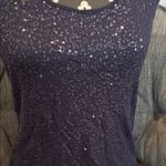 NEW YORK & COMPANY Fitted Navy Blue Sequin Sleeveless Tank Top Size Medium Photo 1