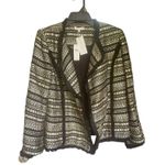 Anthropologie NWT Moon River Braelyn Tweed Fringe Blazer Black/ Gold Size S Photo 7