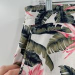Per Se  Green Pink Floral Linen Blend Elastic Drawstring Waist Shorts Size PL Photo 3