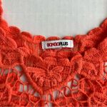 Bongo Plus Women’s Pink Orange Ombre Cotton Crochet Lace Sheer Y2K Tank Top Photo 6