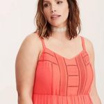 Torrid Coral Sleeveless Sweetheart Neck Chiffon Empire Waist Maxi Dress Size 4XL Photo 0