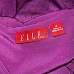 Elle  Purple Polka Dot Ruffle Sleeveless Drop Waist V Neck Blouse Small Photo 8
