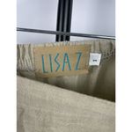 Lisa Z Tan 100% Linen Embroidered Handkerchief Hem Midi Lagenlook Skirt Size S Photo 3