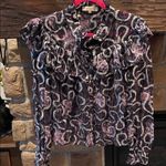 Love Shack Fancy Erica Sheer Metallic blouse Photo 0