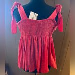 THML ‎ Embroidered Tie Shoulder Top. Size L NWT Photo 1