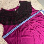 Miguelina Chantal Lace Collar Keyhole Back Midi Cocktail Dress Fushia Size L Pink Size L Photo 8