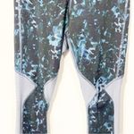 Lululemon Size 4 RUNNING IN THE CITY 7/8 TIGHT FLORAL BACKDROP BLUE DENIM MESH Photo 1