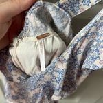 Free People  Delfonic Flirty Paisley Romper Size 2 Blue Cross Back Straps Lined Photo 5