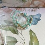 Mint and Gold Beaded Bracelets Green Photo 0
