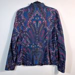 Charter Club Multicolor Paisley Print Jacket Art to Wear Stretch Women Large Photo 1
