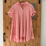 Pilcro Anthropologie ‎ Suzanne Coral Button-Down Dress Size Medium Photo 2