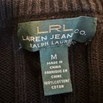 Ralph Lauren LRL Lauren Jeans Co. Medium Black Ribbed Cotton Sweater, Crew Neck. Zip Neckline Photo 9