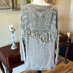 Cozy Sweater Fringe Western V Neck Rodeo Acrylic Wool Womens S Oversized Tan Photo 9