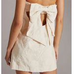 Anthropologie  Cream Textured Shift Mini Dress With Bow Photo 1