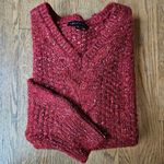Adrienne Vittadini  V-Neck Red Sweater Size M Photo 5