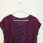 American Eagle Purple Snakeskin Animal Print Peplum Short Sleeve Blouse Small S Photo 1
