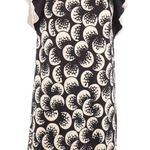 Diane Von Furstenberg DVF Silk Print Jersey Dress Flutter Sleeve‎ Shift Sheath Black Ivory Size 6 New Photo 0