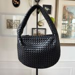 NA-KD Woven Rounded Bag Purse Black Faux Leather Photo 1