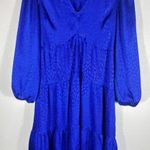Kate And Lily Royal Blue Boho Casual Puffer Sleeve Tiered Midi Dress Size 8 Photo 0
