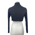 ZARA  Women's Black Ribbed Knit Turtleneck Long Sleeve Crop Sweater Top Size S Photo 2