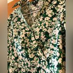 Talbots  Flower Faux Wrap Zip Shirt Top Green White Floral NWOT Size 10 Photo 9