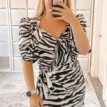 NEW THE ATTICO PAT ZEBRA PRINT MINI DRESS Size M Photo 3