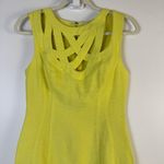 Adam Lippes Yellow Cutout Neck Silk Lined Sleeveless Sheath Cocktail Dress 2 Photo 2