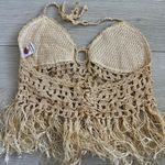 Handmade Brazilian Crochet Fringe Top Gold Photo 4