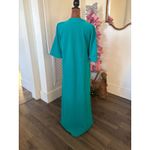 Vanity Fair Vintage Teal Zipper Front Robe Maxi Long Sleeve Womens Size Small P Photo 1