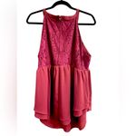 Torrid  Women's Burgundy Lace Peplum Sleeveless Blouse Photo 5
