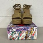 Jeffrey Campbell New w/box  sz9 woven tan heel sandals yawl straw open toe lace Photo 1