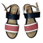 Nautica Women Blue White Red Stripes Acaria Platform Sandals Size 5.5 Photo 3