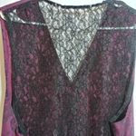 Steampunk Vampire Floral Burgundy Vest Button Front Lace Size L Red Size L Photo 7