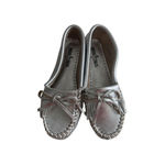 Minnetonka  Silver Leather Moccasins Flats Size US 6 Photo 7