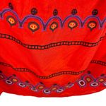 FOR THE REPUBLIC  Cotton Viscose Red Embroidered Flutter Sleeve Blouse Size S Photo 3