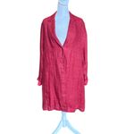 Eileen Fisher Jacket Organic Linen Doubleweave Coat Pocket Women’s Medium Red Photo 1