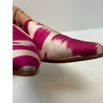 Artemis Pink White Silk Mule Slides Sz. 37 (US 6.5) Photo 6