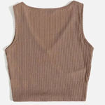 SheIn New!! Women’s v-neck sleeveless light brown crop top Medium Photo 1