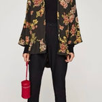 ZARA BASIC OUTERWEAR • Long Sleeve Peplum Ruffle Hem Floral Kimono • M - L Photo 0
