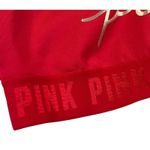 PINK Victoria's Secret Racerback Strappy Sports Bra XXS Logo Spellout Activewear Red Photo 4
