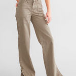 Gilded Intent 90s Wide Leg Pants Khaki Cargo Style Button Fly Size 25x34 Photo 0