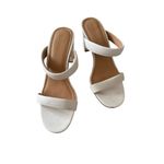 Soludos White Leather Block Heels Sandals Size 7.5 Photo 10