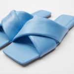 ZARA  Blue Padded Leather Flat Sandals Size 36 EU Photo 0