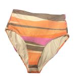 prAna NWT  Sun Shade High-Waisted Bikini Bottom, orange, white, pink, Size XS Photo 3