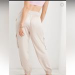 Aerie  satin cargo joggers in nude/ blush color size M Photo 3