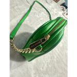 Michael Kors  Charlton Green Leather Gold Push Lock Crossbody Shoulder Bag Purse Photo 9
