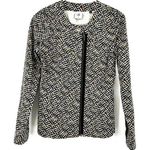 CAbi  Size XS Jacket Brown Black Abstract Off Center Full Zip Long Sleeve Pockets Photo 0